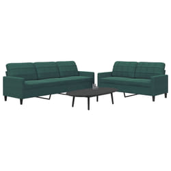 vidaXL Set di Divani 2 pz con Cuscini Verde scuro in Velluto