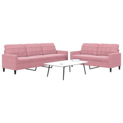 vidaXL Set di Divani 2 pz con Cuscini rosa in Velluto
