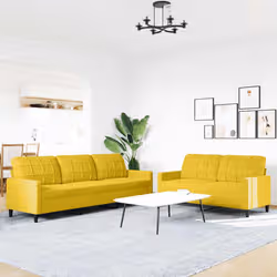 VidaXL 3278477 set di mobili per soggiorno Giallo Metallo, Legno compensato - Vista aggiuntiva 3