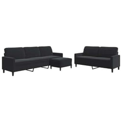 VidaXL 3278486 set di mobili per soggiorno Nero Metallo, Legno compensato