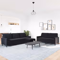 VidaXL 3278486 set di mobili per soggiorno Nero Metallo, Legno compensato - Vista aggiuntiva 3