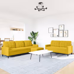 VidaXL 3278487 set di mobili per soggiorno Giallo Metallo, Legno compensato - Vista aggiuntiva 3
