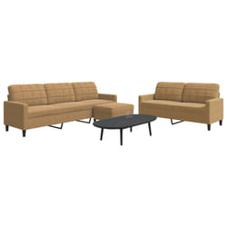 vidaXL Set di Divani 3 pz con Cuscini Marrone in Velluto