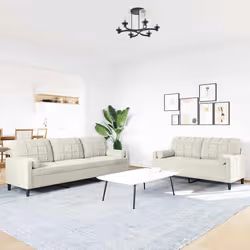 VidaXL 3278489 set di mobili per soggiorno Crema Metallo, Legno compensato - Vista aggiuntiva 3