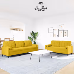 VidaXL 3278497 set di mobili per soggiorno Giallo Metallo, Legno compensato - Vista aggiuntiva 3