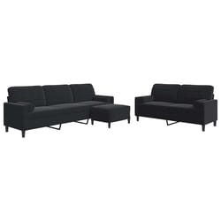 VidaXL 3278506 set di mobili per soggiorno Nero Metallo, Legno compensato