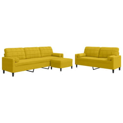 VidaXL 3278507 set di mobili per soggiorno Giallo Metallo, Legno compensato