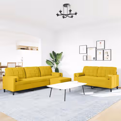 VidaXL 3278507 set di mobili per soggiorno Giallo Metallo, Legno compensato - Vista aggiuntiva 3