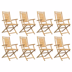 VidaXL 3278516 sedia da esterno Terrazzo Seduta imbottita Bamboo - Vista aggiuntiva 4