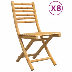 vidaXL Sedie da Giardino Pieghevoli 4 pz 43x54x88 cm in Bambù - Vista aggiuntiva 2