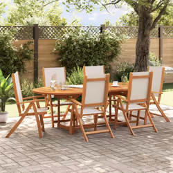 VidaXL 3279240 sedia da esterno Terrazzo Seduta imbottita Legno di acacia, Tessuto Grigio