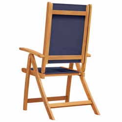 VidaXL 3279242 sedia da esterno Terrazzo Seduta imbottita Legno di acacia, Tessuto Blu - Vista aggiuntiva 6