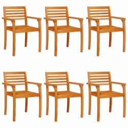 vidaXL Sedie da Giardino 6 pz 59x55x85 cm Legno Massello di Acacia - Vista aggiuntiva 2