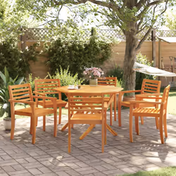 vidaXL Sedie da Giardino 6 pz 59x55x85 cm Legno Massello di Acacia - Vista aggiuntiva 3