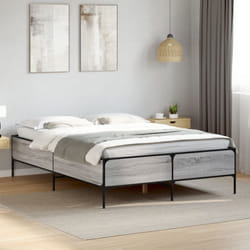 Giroletto Grigio Sonoma 160x200 cm in Legno Multistrato Metallo Vidaxl 72973