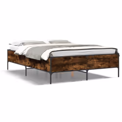 vidaXL Giroletto Rovere Fumo 140x190 cm in Legno Multistrato Metallo - Vista aggiuntiva 2