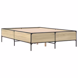 vidaXL Giroletto Rovere Sonoma 135x190 cm in Legno Multistrato Metallo - Vista aggiuntiva 3