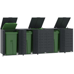 Vidaxl - Copribidone con Ruote 5 Bidoni Antracite 345x79x117cm Acciaio