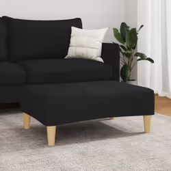 vidaXL Poggiapiedi Nero 77x55x31 cm in Tessuto - Vista aggiuntiva 3