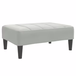 vidaXL Poggiapiedi Grigio Chiaro 77x55x31 cm in Velluto - Vista aggiuntiva 2