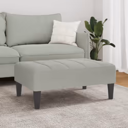 vidaXL Poggiapiedi Grigio Chiaro 77x55x31 cm in Velluto - Vista aggiuntiva 3