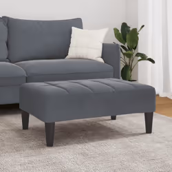 vidaXL Poggiapiedi Grigio Scuro 77x55x31 cm in Velluto - Vista aggiuntiva 3