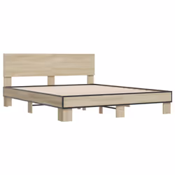 vidaXL Giroletto Rovere Sonoma 160x200 cm in Legno Multistrato Metallo - Vista aggiuntiva 3
