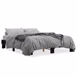 vidaXL Giroletto Nero 150x200 cm in Legno Multistrato e Metallo - Vista aggiuntiva 2