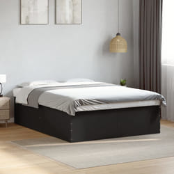 vidaXL Giroletto Nero 160x200 cm in Legno Multistrato