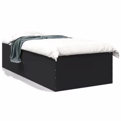 vidaXL Giroletto Nero 75x190 cm in Legno Multistrato - Vista aggiuntiva 2