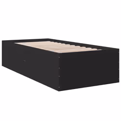 vidaXL Giroletto Nero 75x190 cm in Legno Multistrato - Vista aggiuntiva 3