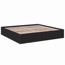 vidaXL Giroletto Nero 200x200 cm in Legno Multistrato - Vista aggiuntiva 3