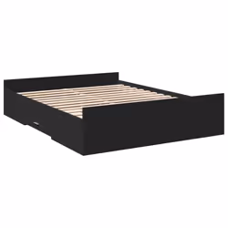 Giroletto con Cassetti Nero 160x200 cm in Legno Multistratocod mxl 91771 - Vista aggiuntiva 3