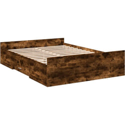 Giroletto con Cassetti Rovere Fumo 120x200 cm Legno Multistrato Vidaxl