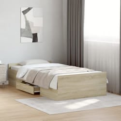 vidaXL Giroletto Cassetti Rovere Sonoma 90x190 cm Legno Multistrato