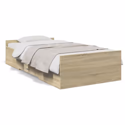 vidaXL Giroletto Cassetti Rovere Sonoma 90x190 cm Legno Multistrato - Vista aggiuntiva 2