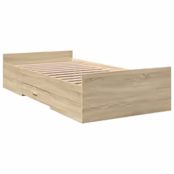 vidaXL Giroletto Cassetti Rovere Sonoma 90x190 cm Legno Multistrato - Vista aggiuntiva 3