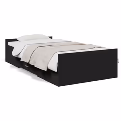 Giroletto con Cassetti Nero 75x190 cm in Legno Multistratocod mxl 115738 - Vista aggiuntiva 2