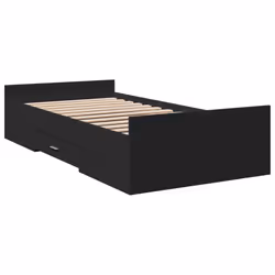 Giroletto con Cassetti Nero 75x190 cm in Legno Multistratocod mxl 115738 - Vista aggiuntiva 3