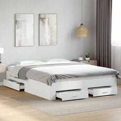 vidaXL Giroletto con Cassetti Bianco 140x200 cm in Legno Multistrato