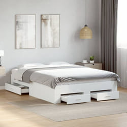 Giroletto con Cassetti Bianco 140x190 cm in Legno Multistrato Vidaxl 57447