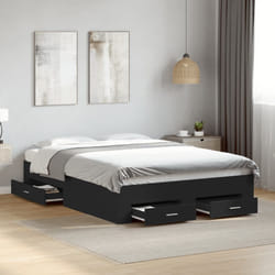 Giroletto con Cassetti Nero 140x190 cm in Legno Multistratocod mxl 115936