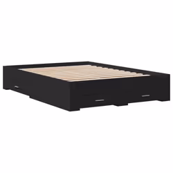 Giroletto con Cassetti Nero 140x190 cm in Legno Multistratocod mxl 115936 - Vista aggiuntiva 3