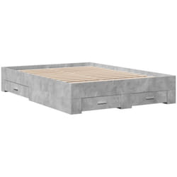 Giroletto Cassetti Grigio Cemento 140x190 cm Legno Multistrato Vidaxl