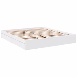 vidaXL Giroletto con Cassetti Bianco 200x200 cm in Legno Multistrato - Vista aggiuntiva 3