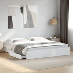 Giroletto con Cassetti Bianco 180x200 cm in Legno Multistrato Vidaxl 762181