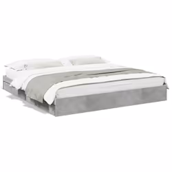 vidaXL Giroletto Cassetti Grigio Cemento 180x200 cm Legno Multistrato - Vista aggiuntiva 2