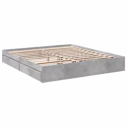 vidaXL Giroletto Cassetti Grigio Cemento 180x200 cm Legno Multistrato - Vista aggiuntiva 3