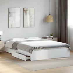 vidaXL Giroletto con Cassetti Bianco 150x200 cm in Legno Multistrato