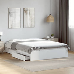 vidaXL Giroletto con Cassetti Bianco 140x200 cm in Legno Truciolato